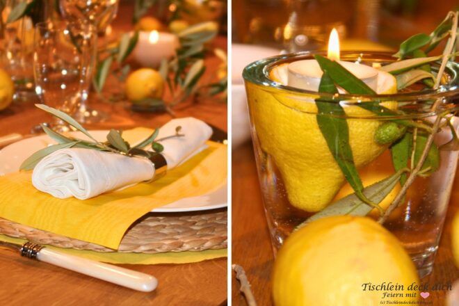 Toskanische Tischdekoration