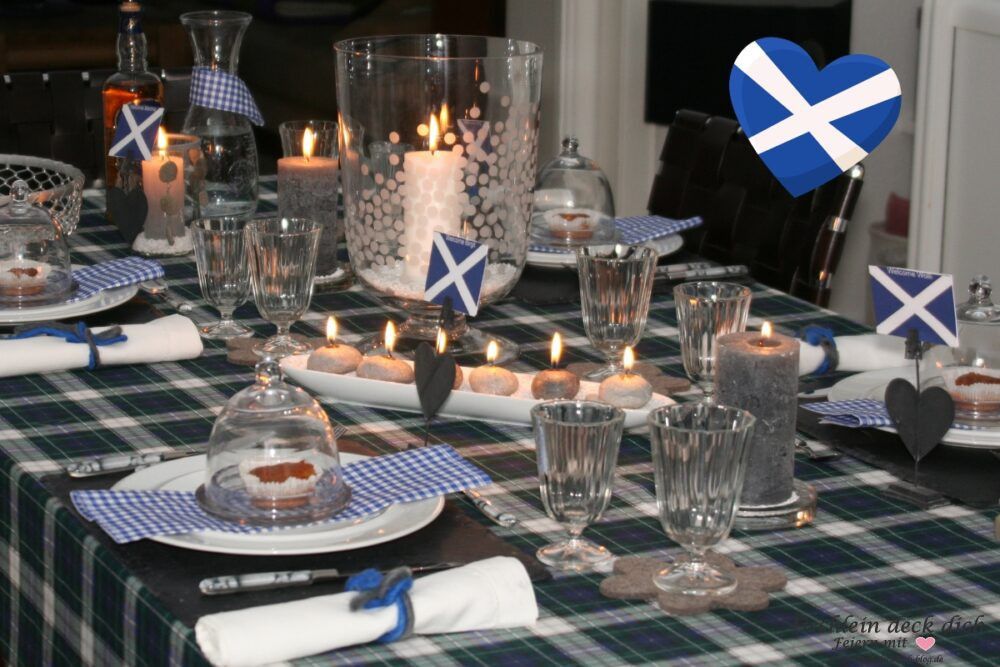 schottische Tischdeko Idee
