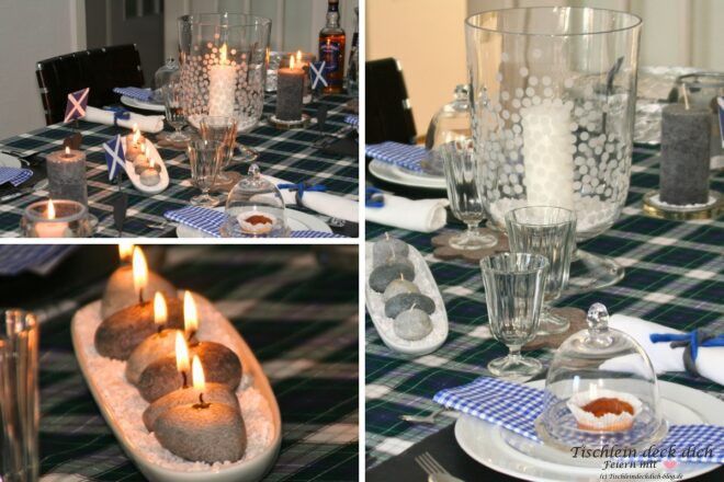 schottische Tischdekoration