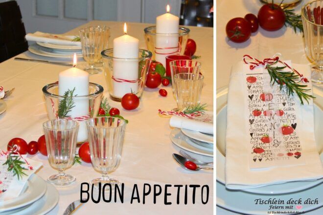 italienischer Schlemmerabend mit mediterraner Tischdeko