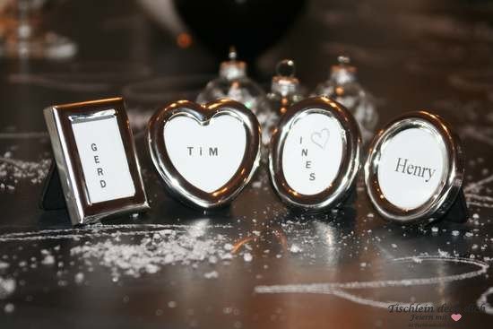 Tischkarten Herz oval rechteckig und rund für Hochzeit, Konfirmation oder Kommunion