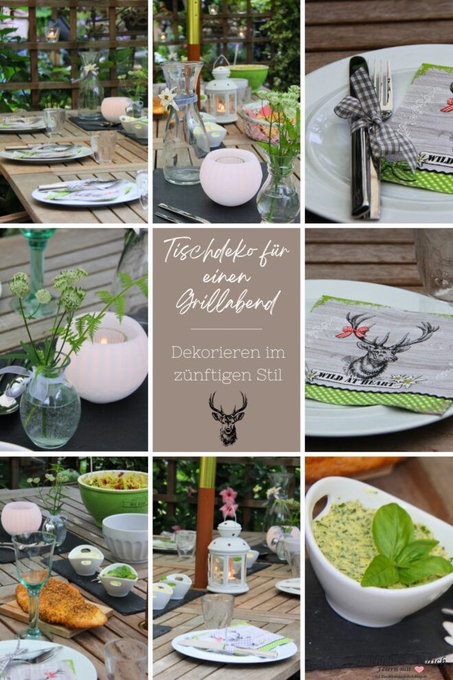 Pinterest Pin für Grillabend Tischdeko
