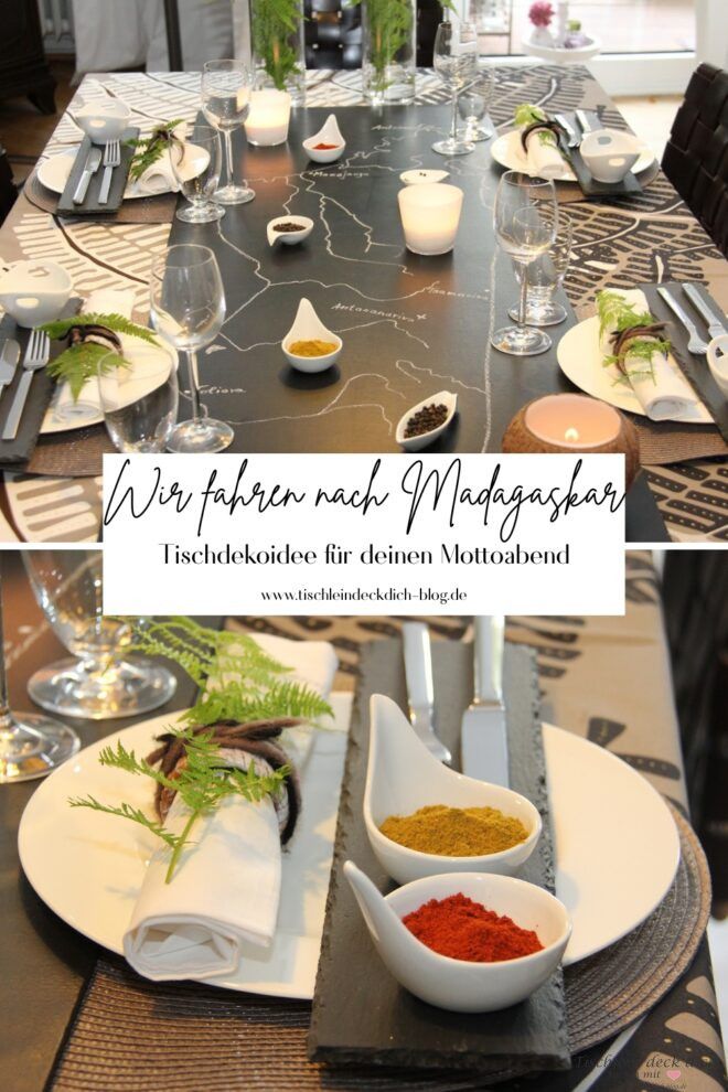 Pinterest Pin für Tischdekoration Madagaskar