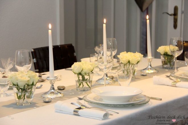 Silberhochzeit Dinnertafel