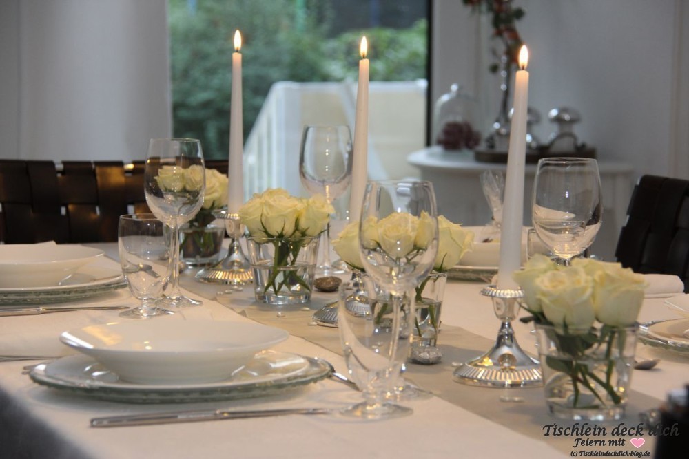 Silberhochzeit Tischdeko