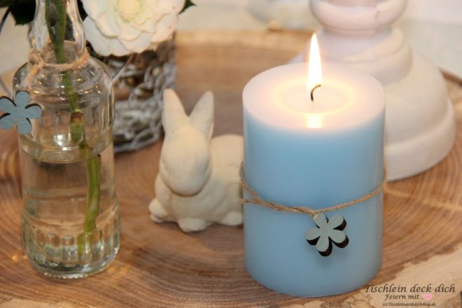 Geburtstagsfeier Kerze in Himmelblau