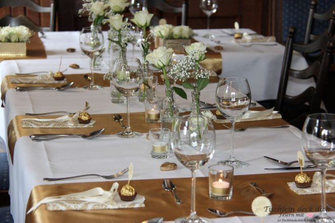 Goldhochzeit-Tischdeko Gimbte