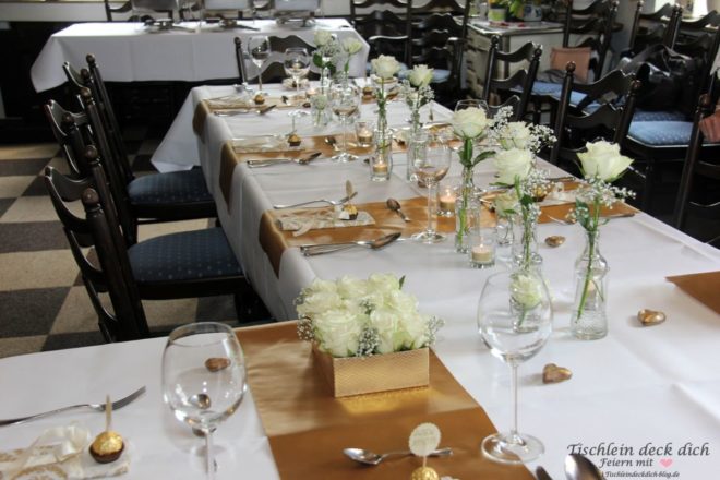 Goldhochzeit Tischdekoration Gimbte