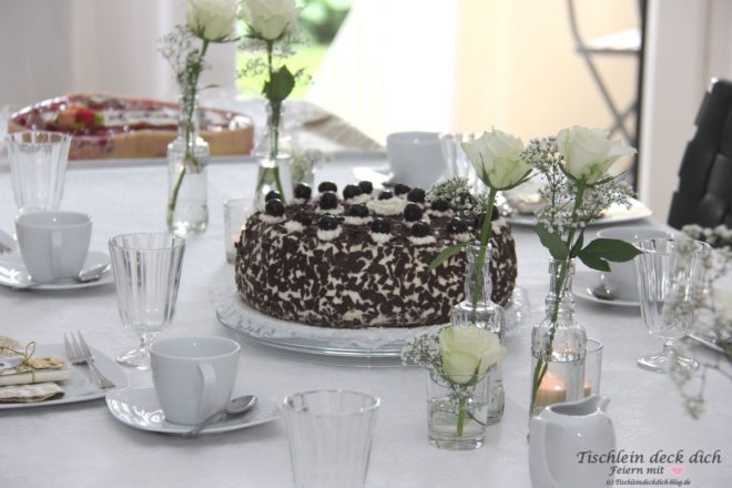 Goldhochzeit Tischdekoration Kaffee