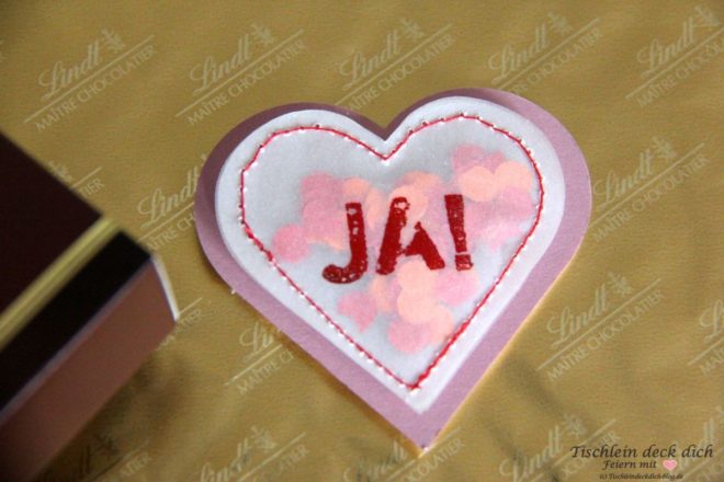 Ja gesagt Herz mit Konfetti