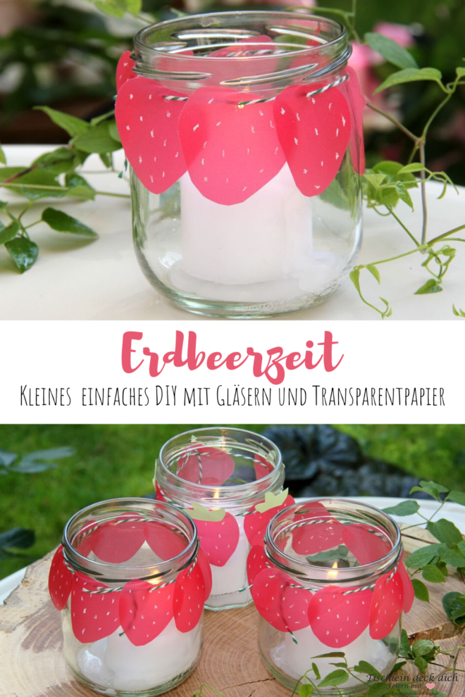 Pinterest Pin Erdbeerdeko