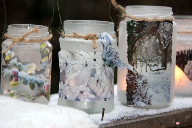 Marmeladengläser Upcycling im Winter