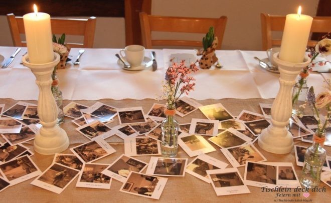 Tischläufer aus alten Fotos