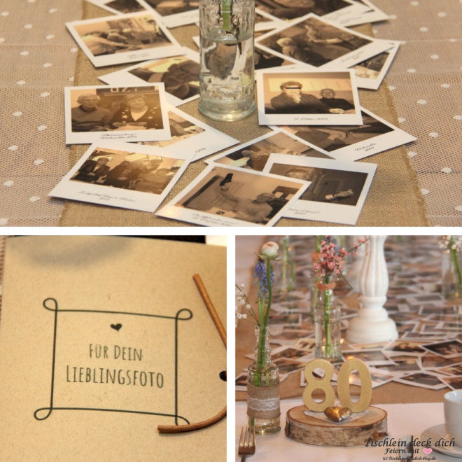 Sendmoments-Tischdekoration zum 80. Geburtstag