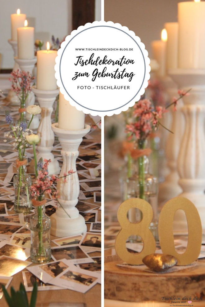 Tischdekoration zum runden Geburtstag