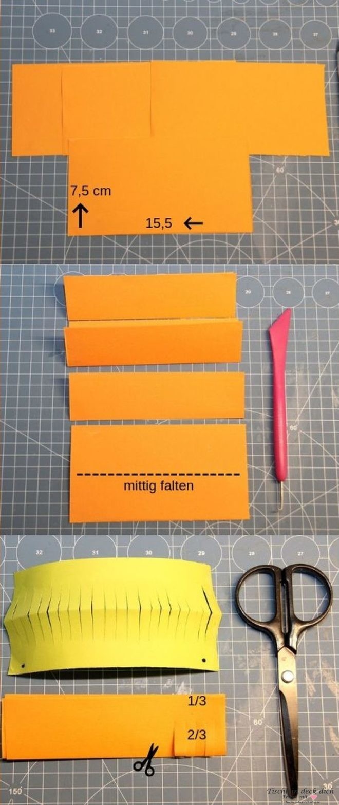 Bastelanleitung fuer kleine Laternen aus Papier