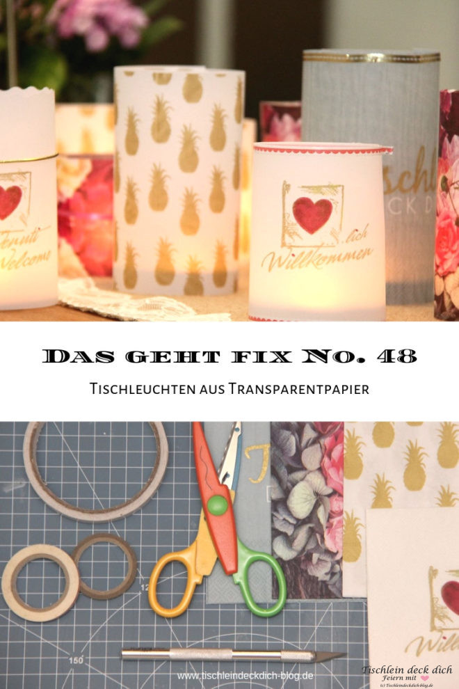 Tischleuchten aus Transparentpapier basteln