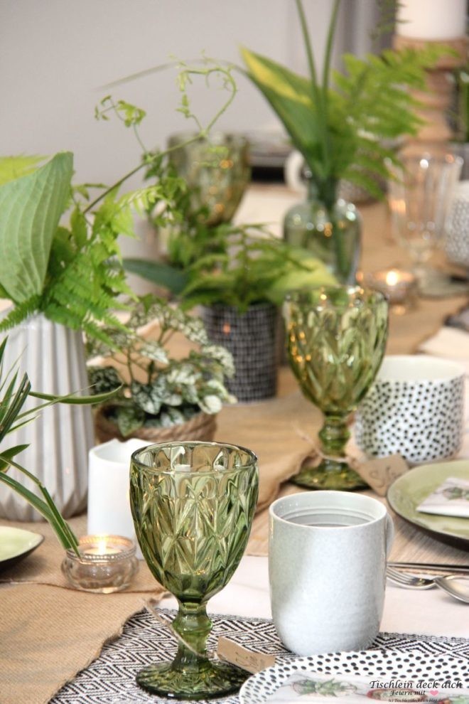 Geburtstagsfrühstück mit meinen Freundinnen, Tischdeko im Botanical Style