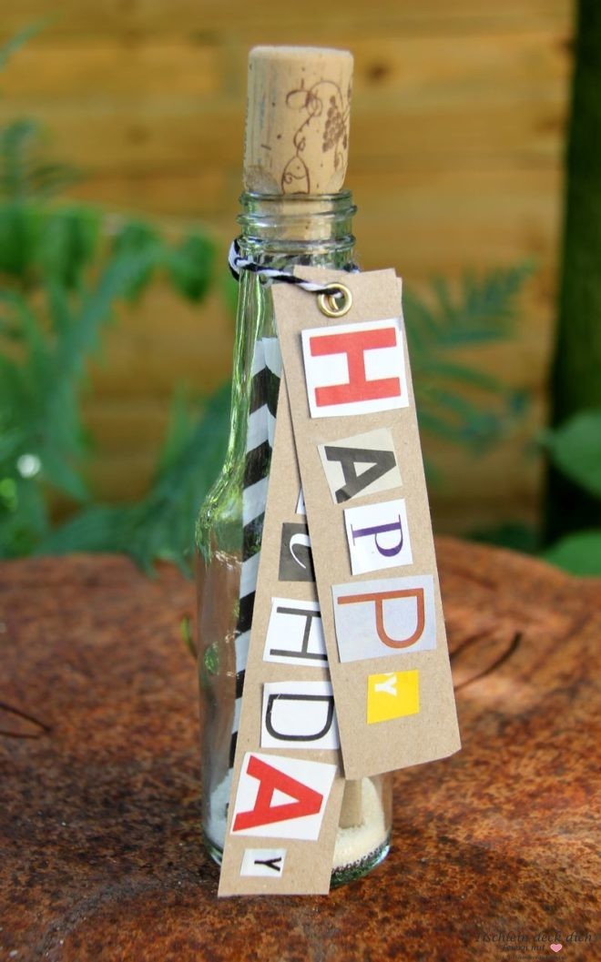 Geschenkidee mit Buchstabencollage