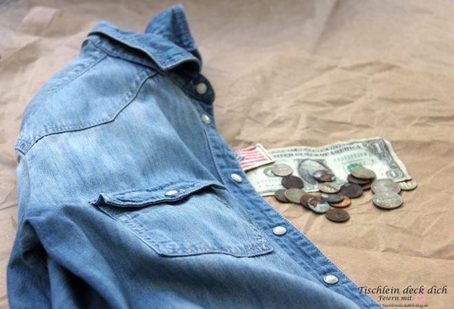 Jeanshemd zum Basteln fuer ein Geldgeschenk