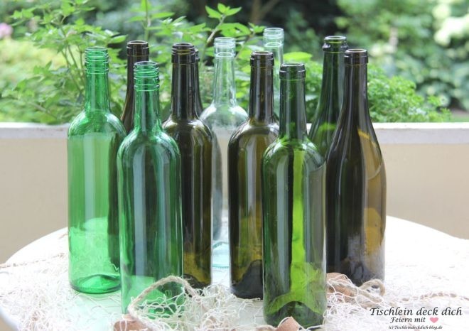 Weinflaschen Upcycling 