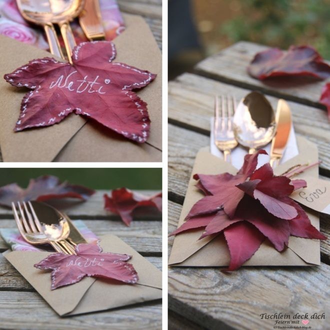 herbstliche Bestecktaschen