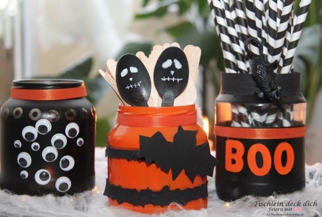 Halloween Gläser DIY