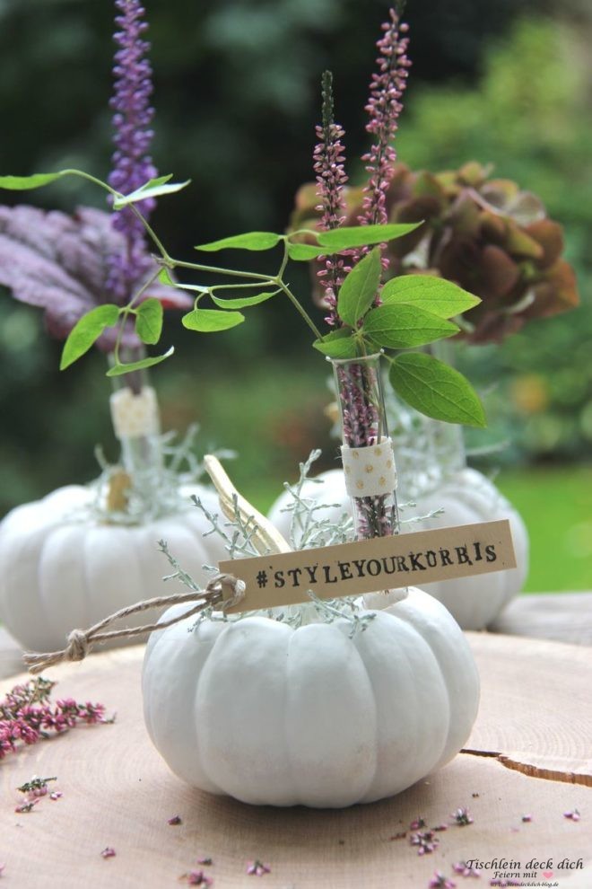 herbstliche Deko mit Kürbissen