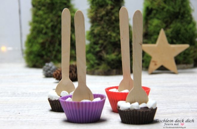 Schoklöffel mit Marshmallows selber machen