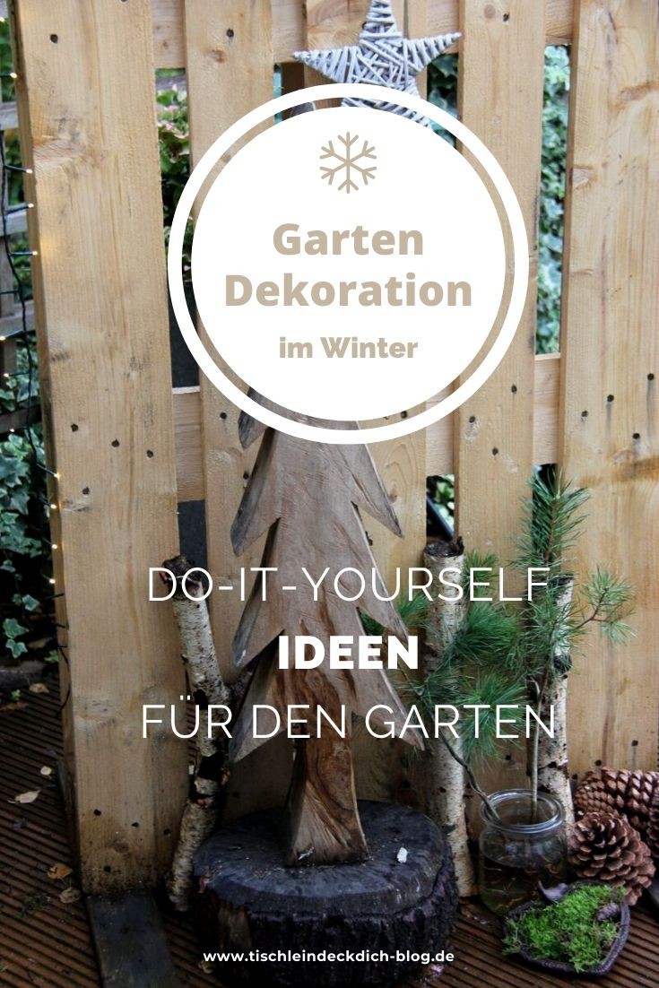 Winterdeko im Garten und ein kleines DIY mit Baumscheiben - Tischlein deck  dich