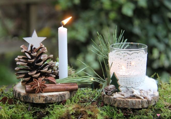 Holzscheiben-DIY-Weihnachten
