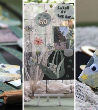 Geldgeschenk basteln, ein gefalteter Fisch aus Geldscheinen