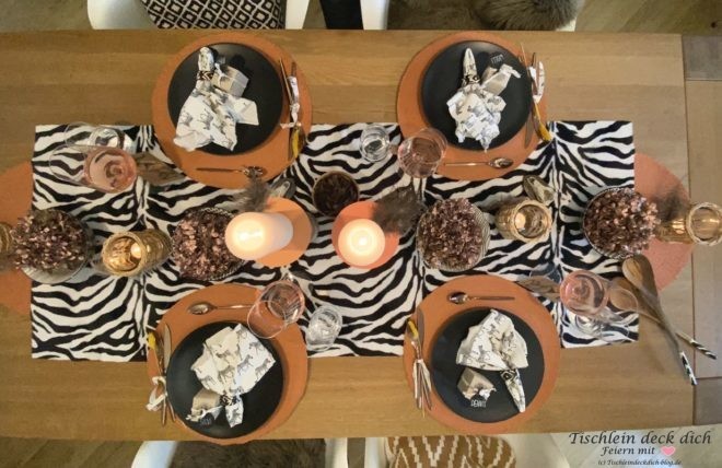 afrikanische Tischdeko Flatlay