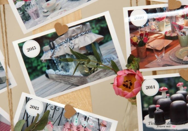 Tischlein deck dich Blog Geburtstag Bilderwand auf Holzpalette