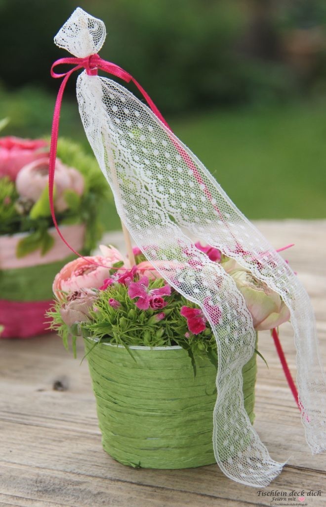 romantische Blumendekoration, DIY Idee