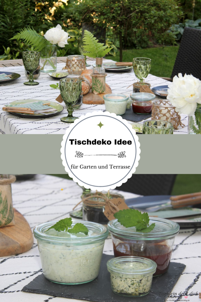 sommerliche Tischdekoration für die Terrasse