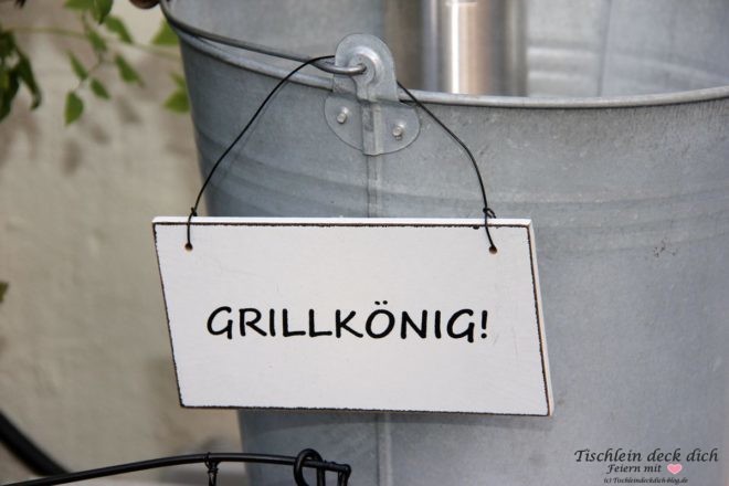 Grillkönig Schild aus Metall