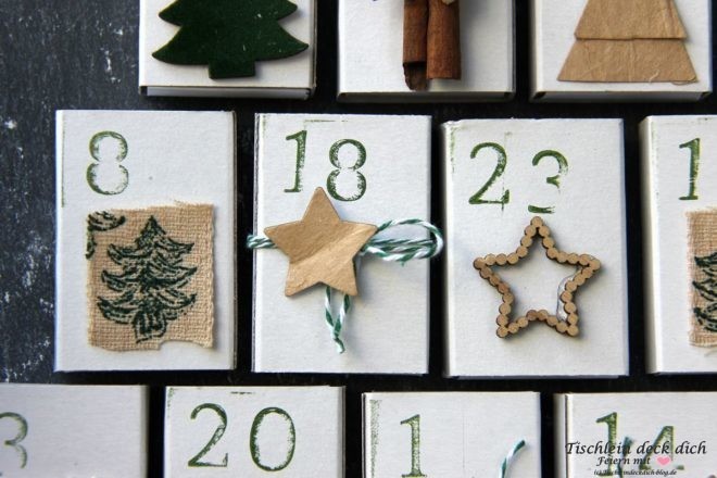 DIY Adventskalender aus Streichholzschachteln