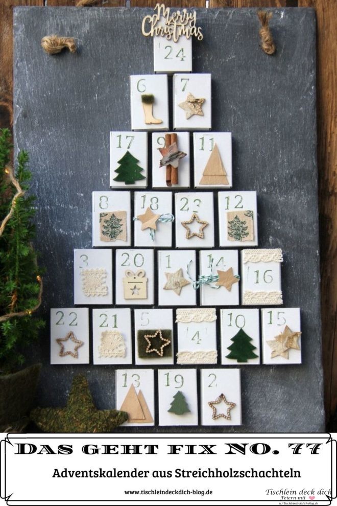 Adventskalender aus Streichholzschachteln