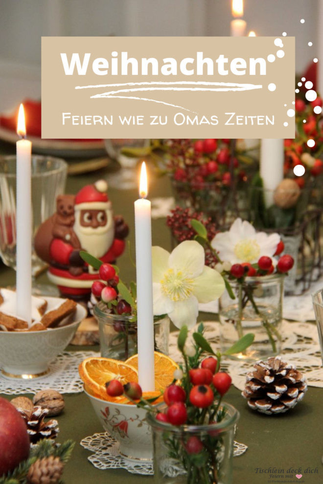 Pinterest weihnachtliche Tischdeko wie zu Omas Zeiten