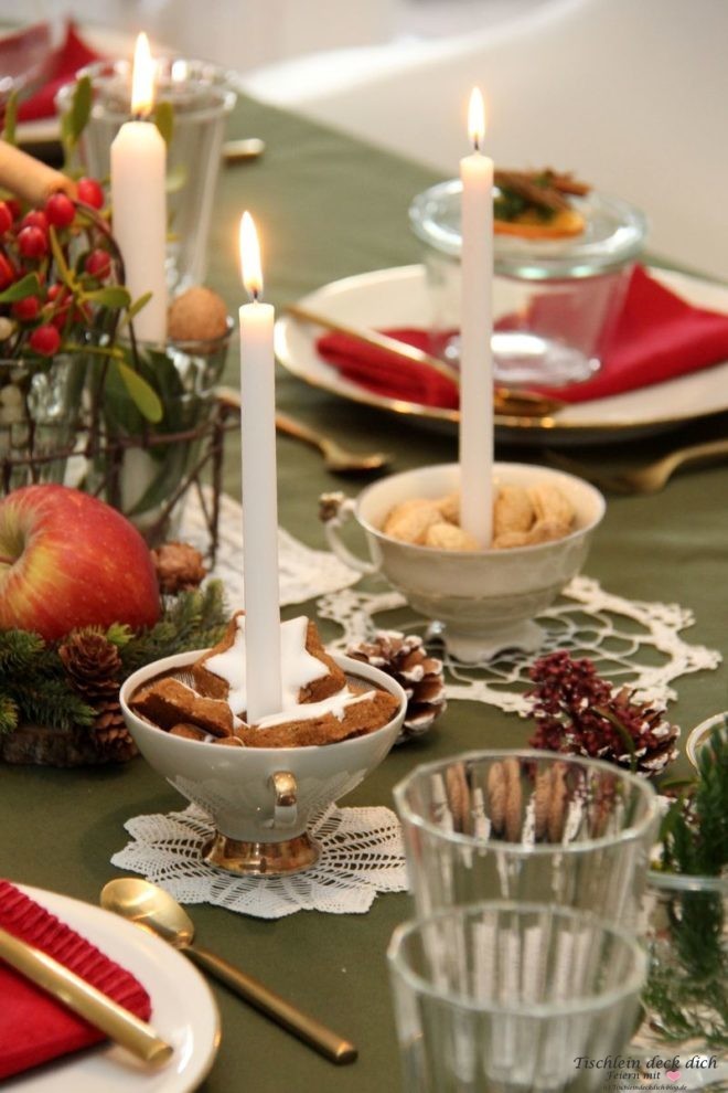 festliche weihnachtliche Tischdekoration - feiern wie zu Omas Zeiten