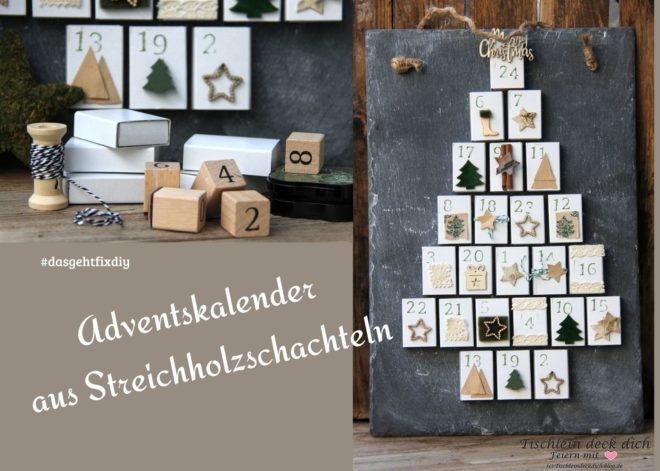 Adventskalender aus Streichholzschachteln