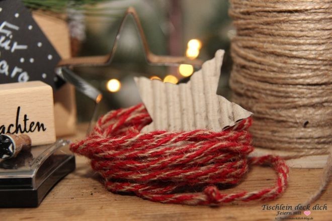 rote Kordel, weihnachtliches DIY