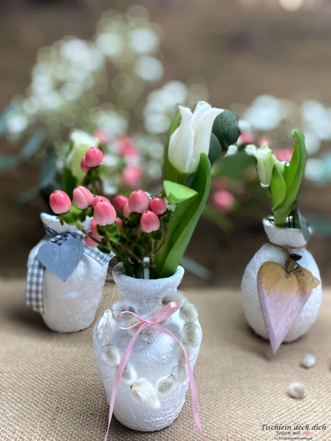 Basteln mit Gips, frühlingshafte Blumendeko