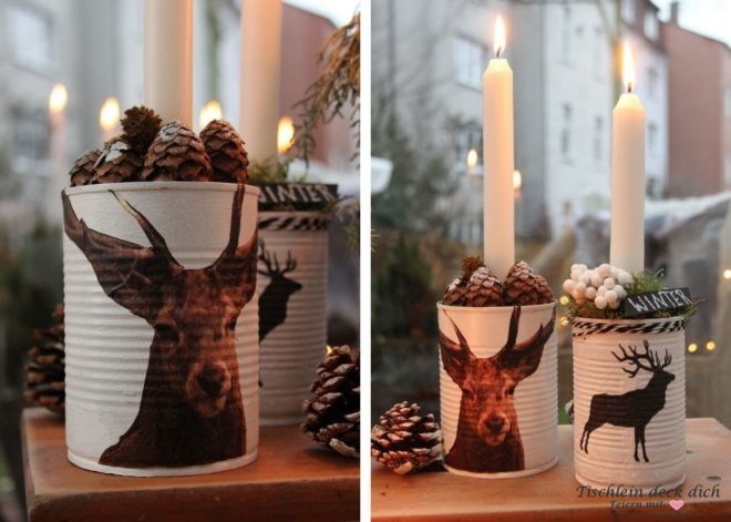 Winterliches Konservendosen Upcycling