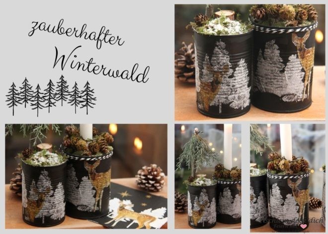 zauberhafter Winterwald aus Konservendosen