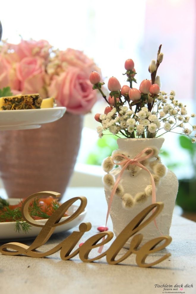 Frühstück am Valentinstag, Ideen für die Tischdekoration