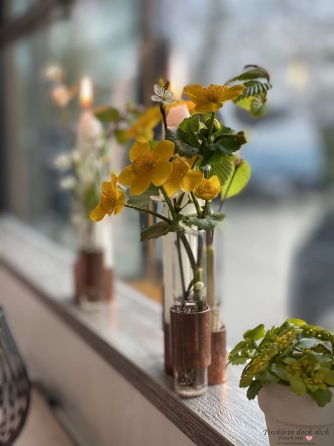 Blumendeko für unser Wohnmobil Dinner im Skoolie