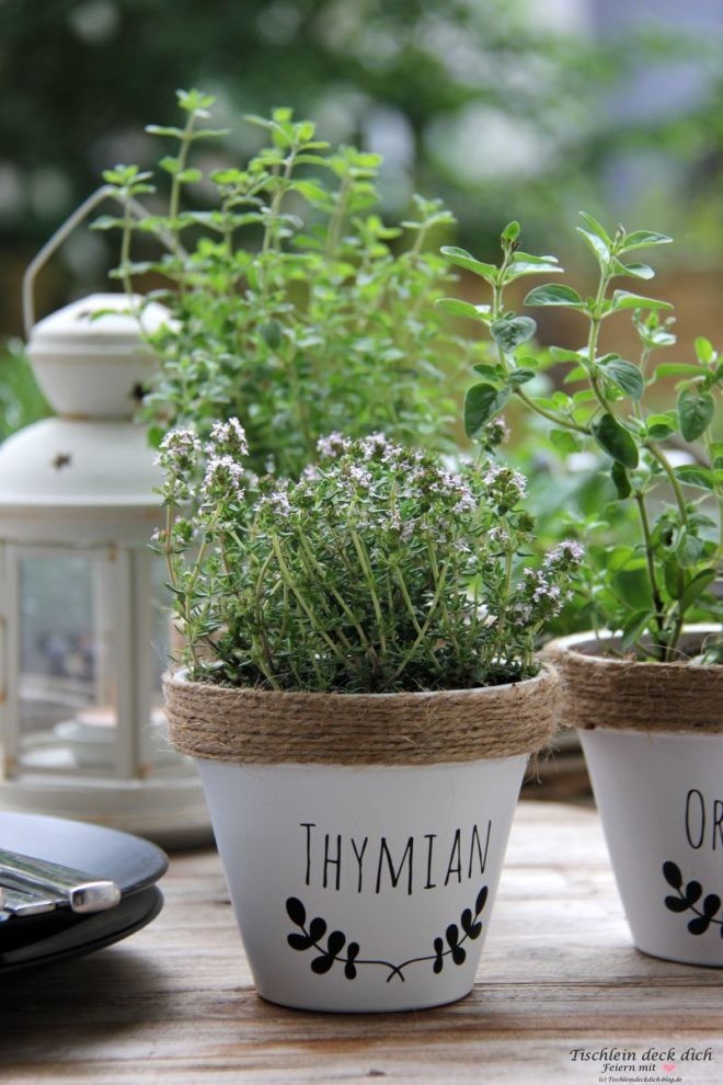 Kräutertöpfe gestalten - ein sommerliches DIY