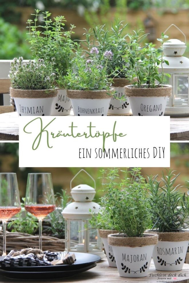 Kräutertöpfe gestalten - ein sommerliches DIY